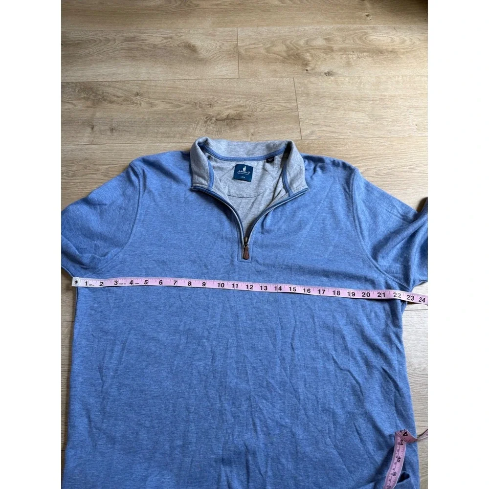EUC Mens‎ Johnnie-O 1/4 quarter zip blue stretch pullover sweater size L